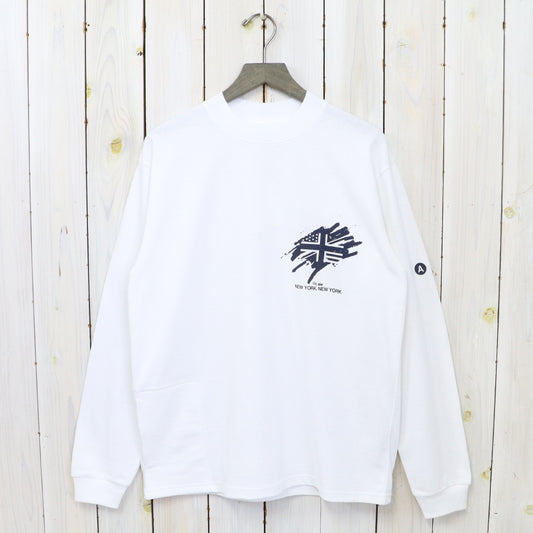 【SALE50%OFF】AiE『Mock Neck L/S Tee-Cotton Jersey/UNION JACK』(White)