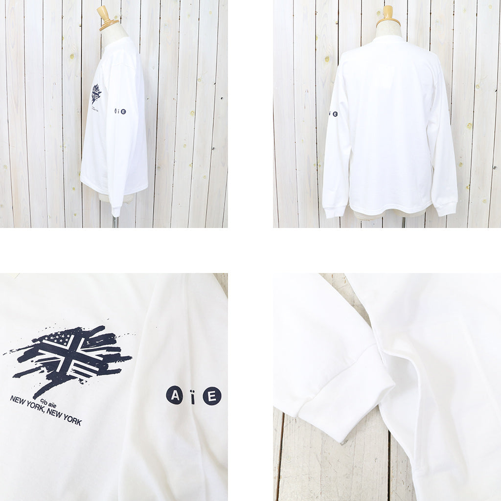 AiE『Mock Neck L/S Tee-Cotton Jersey/UNION JACK』(White)