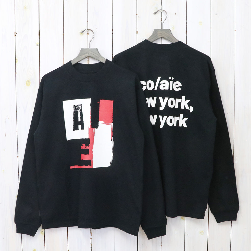 【SALE50%OFF】AiE『Mock Neck L/S Tee-Cotton Jersey/AIE』(Black)