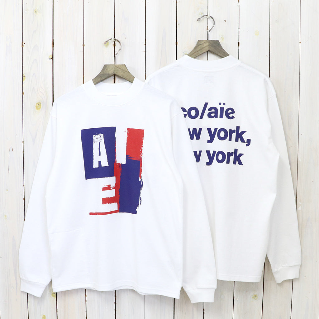 AiE『Mock Neck L/S Tee-Cotton Jersey/AIE』(White)