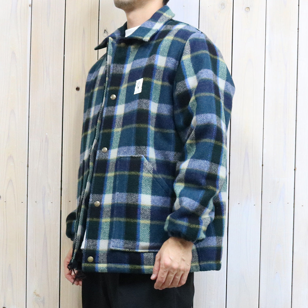 SOUTH2 WEST8『Coach Jacket-Wool Melton Plaid』(Green)