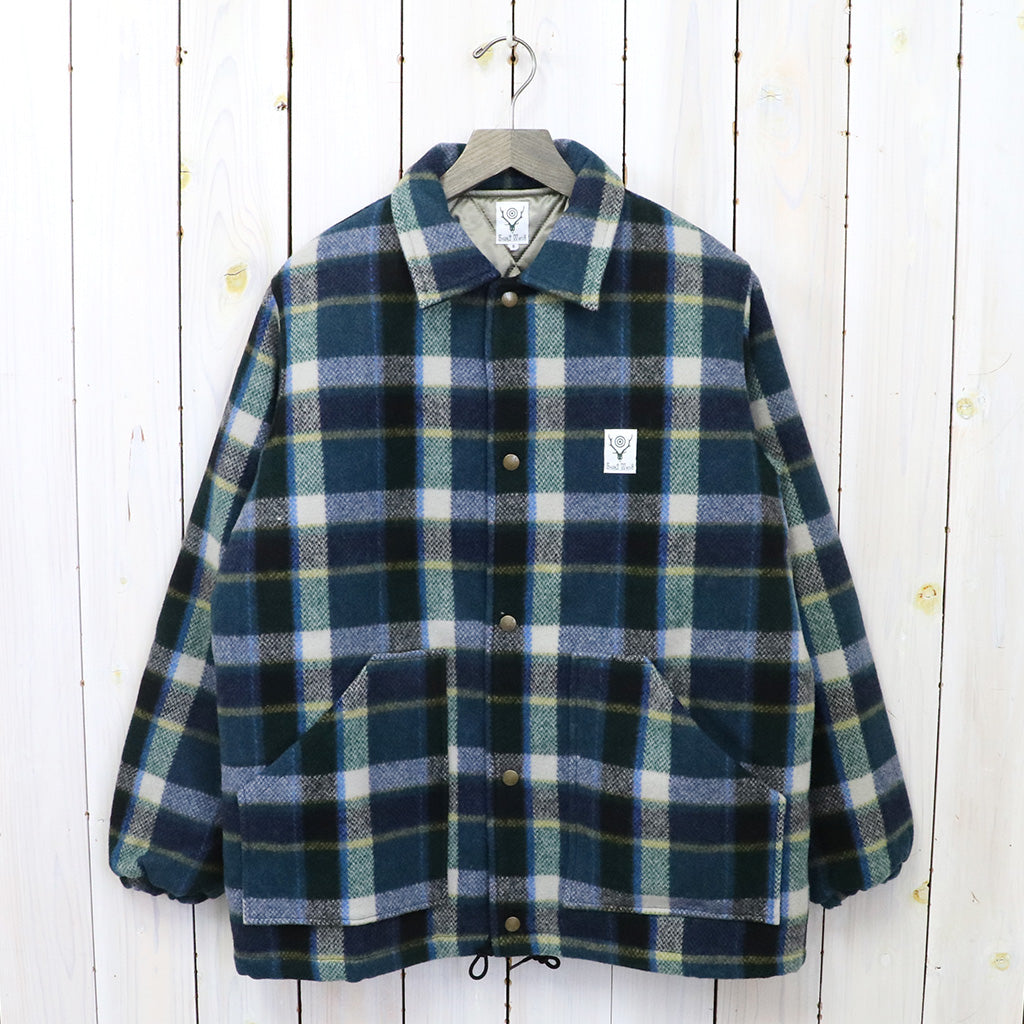 SOUTH2 WEST8『Coach Jacket-Wool Melton Plaid』(Green)