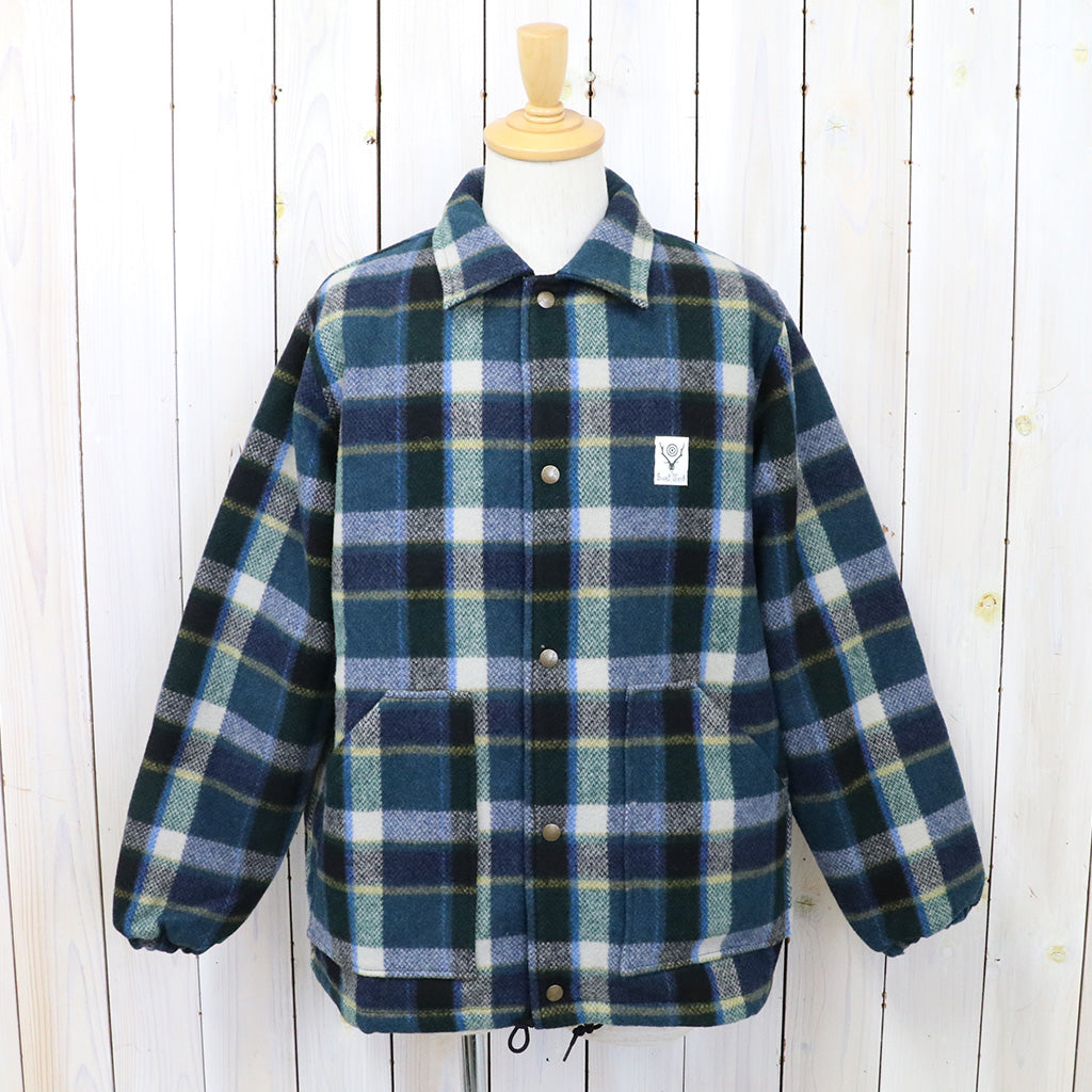 SOUTH2 WEST8『Coach Jacket-Wool Melton Plaid』(Green)