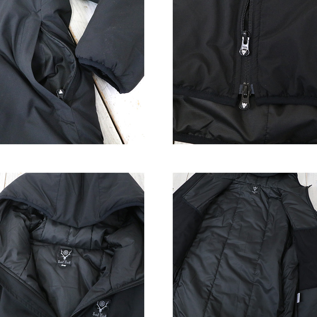 SOUTH2 WEST8『Insulator Zipped Parka-Poly Peach Skin』(Black)