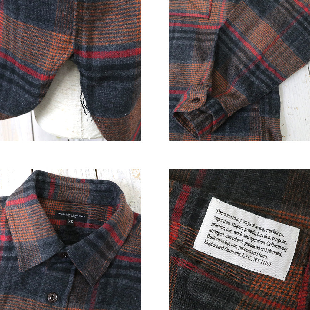 ENGINEERED GARMENTS『Work Shirt-Cotton Plaid Flannel』(Orange/Red)