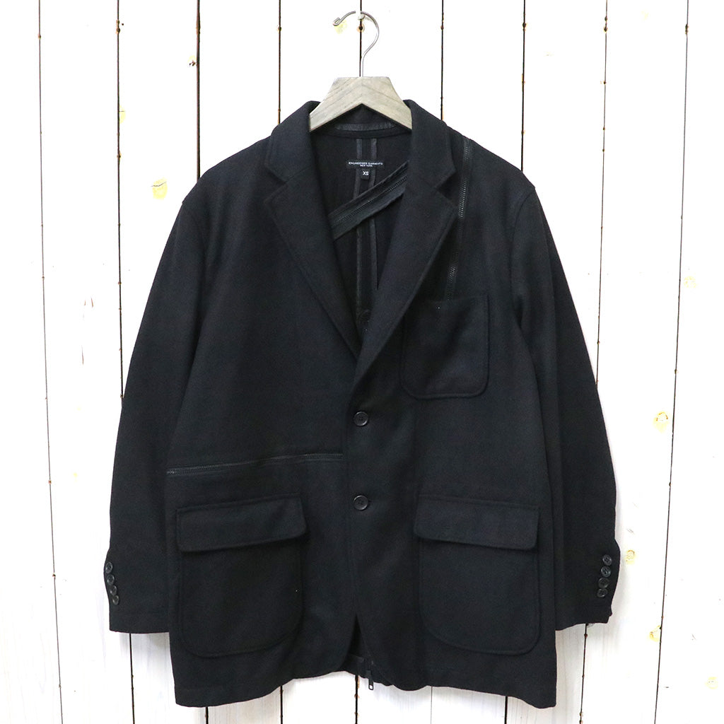 ENGINEERED GARMENTS『Zip Jacket-Solid Poly Wool Flannel 』(Black)