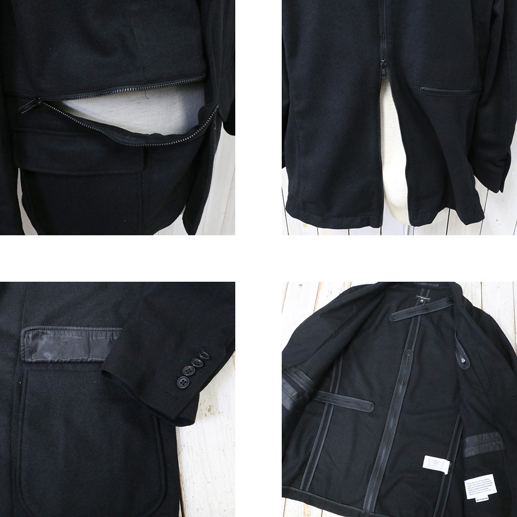 ENGINEERED GARMENTS『Zip Jacket-Solid Poly Wool Flannel 』(Black)