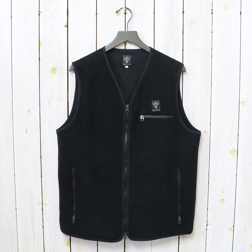 SOUTH2 WEST8『Piping Vest-Poly Fleece』(Black)