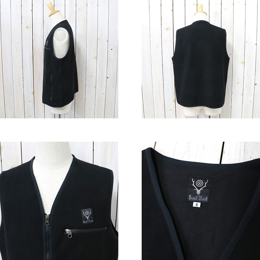 SOUTH2 WEST8『Piping Vest-Poly Fleece』(Black)