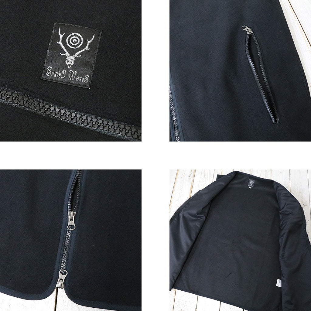 SOUTH2 WEST8『Piping Vest-Poly Fleece』(Black)