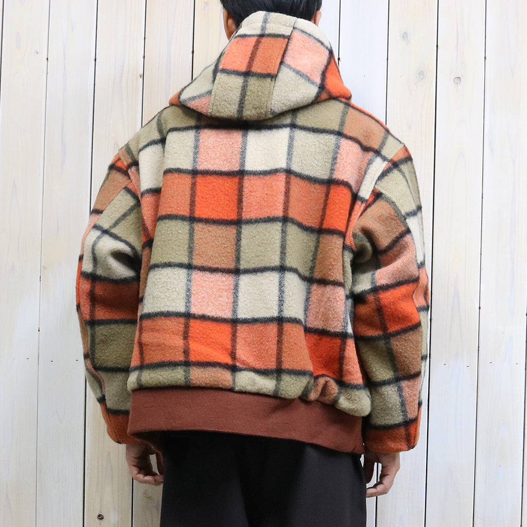 SOUTH2 WEST8『Zipped Work Hoody-Wool Brushed Plaid Twill』(Brick)