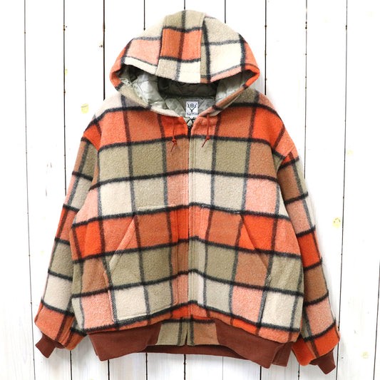 【SALE50%OFF】SOUTH2 WEST8『Zipped Work Hoody-Wool Brushed Plaid Twill』(Brick)