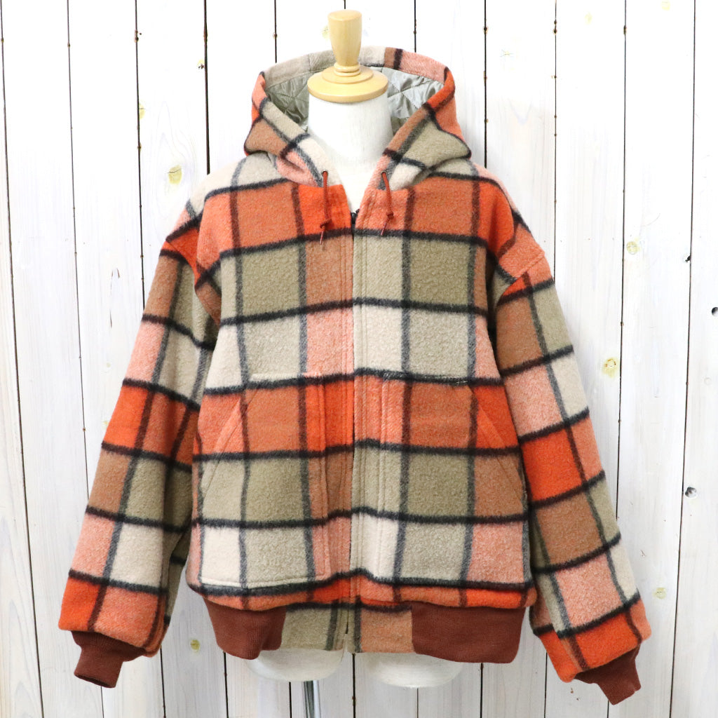 SOUTH2 WEST8『Zipped Work Hoody-Wool Brushed Plaid Twill』(Brick)