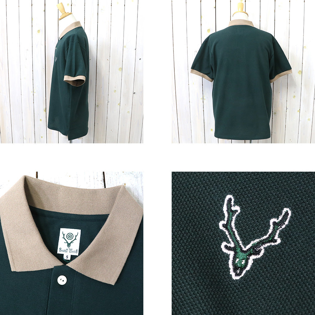 SOUTH2 WEST8 : S/S Polo Shirt-Cotton Pique (Green)