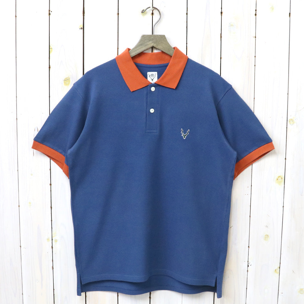 SOUTH2 WEST8『S/S Polo Shirt-Cotton Pique』(Blue)