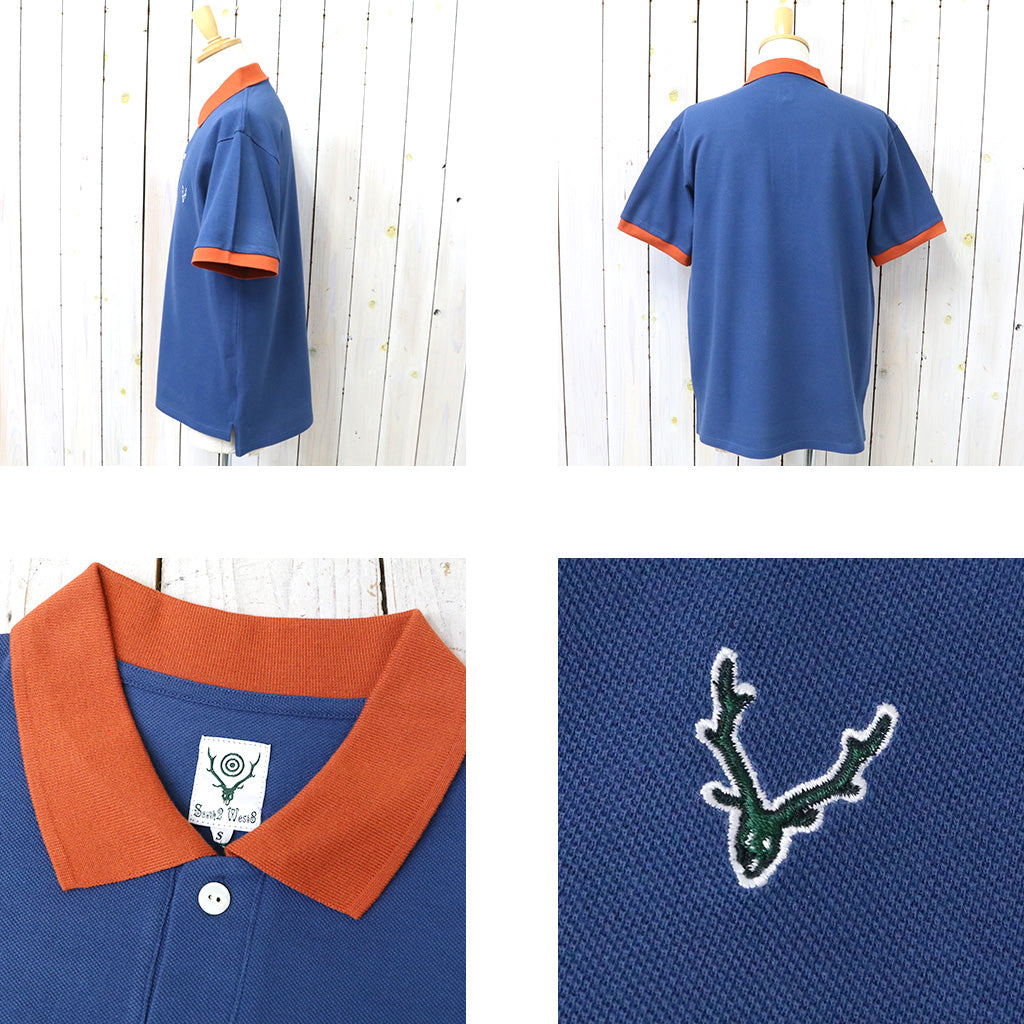 SOUTH2 WEST8『S/S Polo Shirt-Cotton Pique』(Blue)