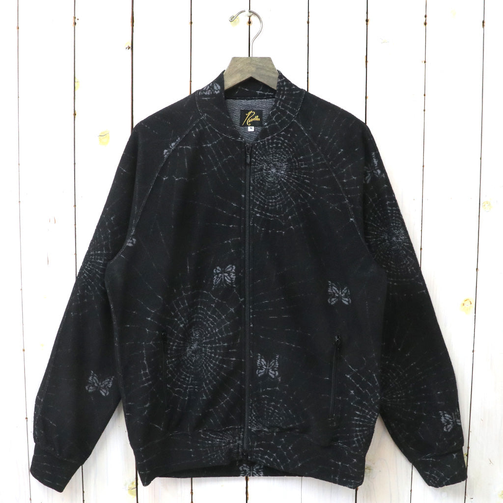 Needles『Rib Collar Track Jacket-Pile Jacquard/Spider Web』(Black)