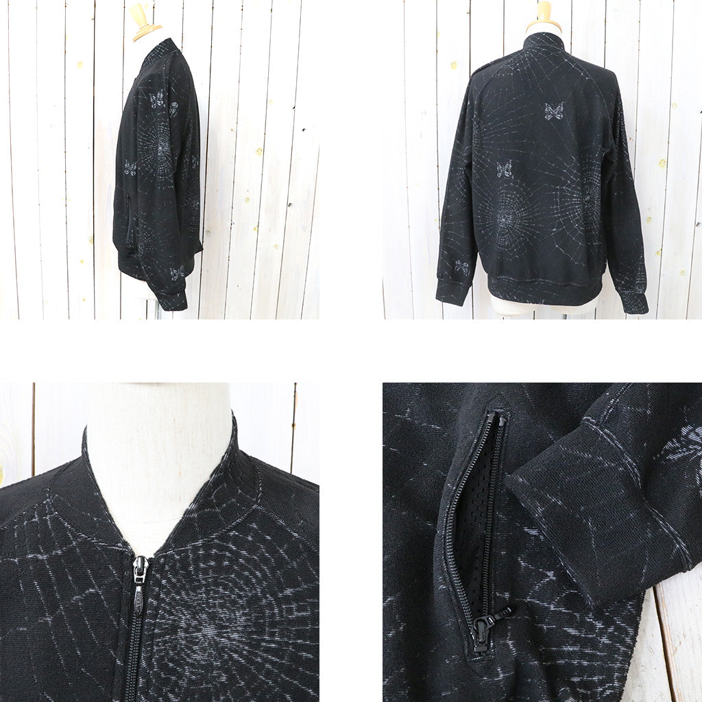 Needles『Rib Collar Track Jacket-Pile Jacquard/Spider Web』(Black)