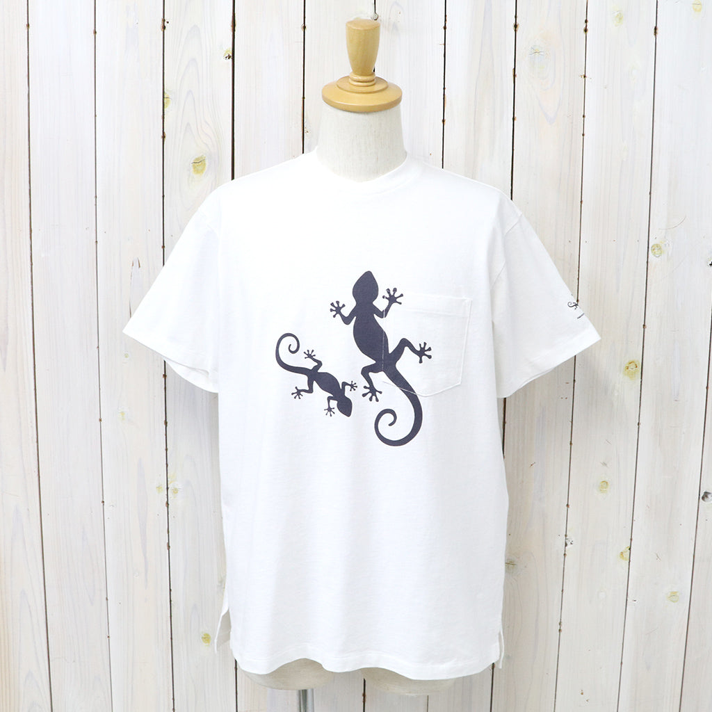 ENGINEERED GARMENTS : Printed Cross Crew Neck T-shirt-Gecko