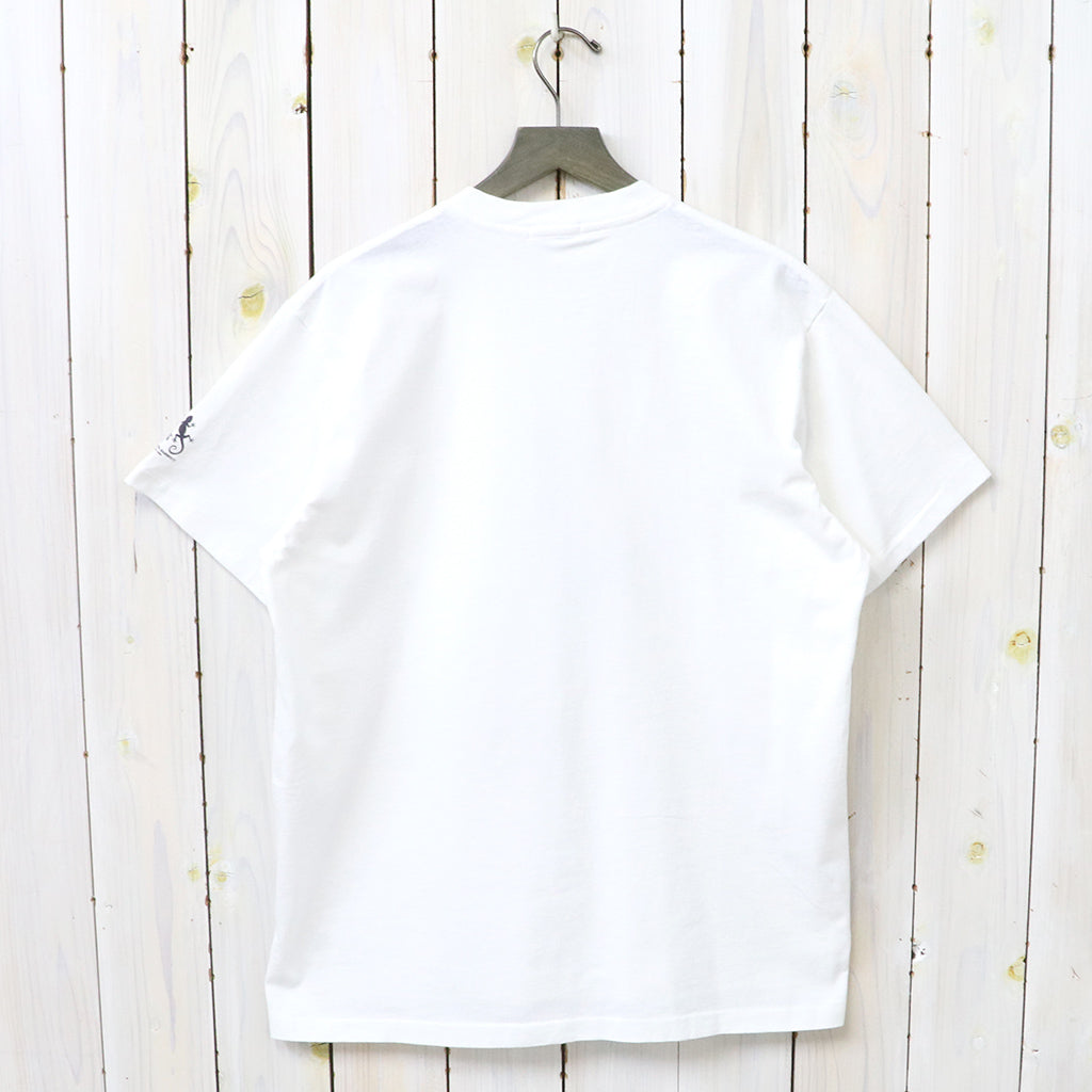 ENGINEERED GARMENTS『Printed Cross Crew Neck T-shirt-Cosmopolitanism』(White)