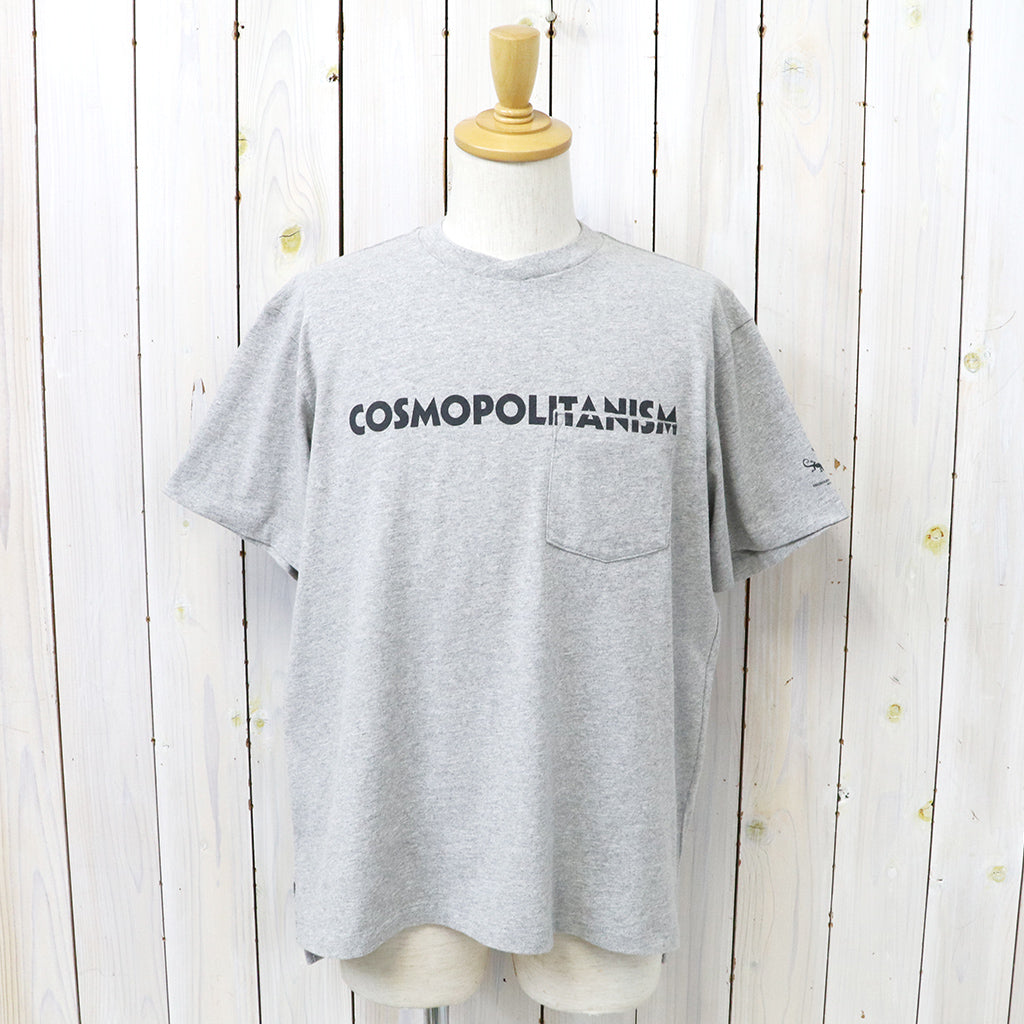 ENGINEERED GARMENTS『Printed Cross Crew Neck T-shirt-Cosmopolitanism』(Grey)