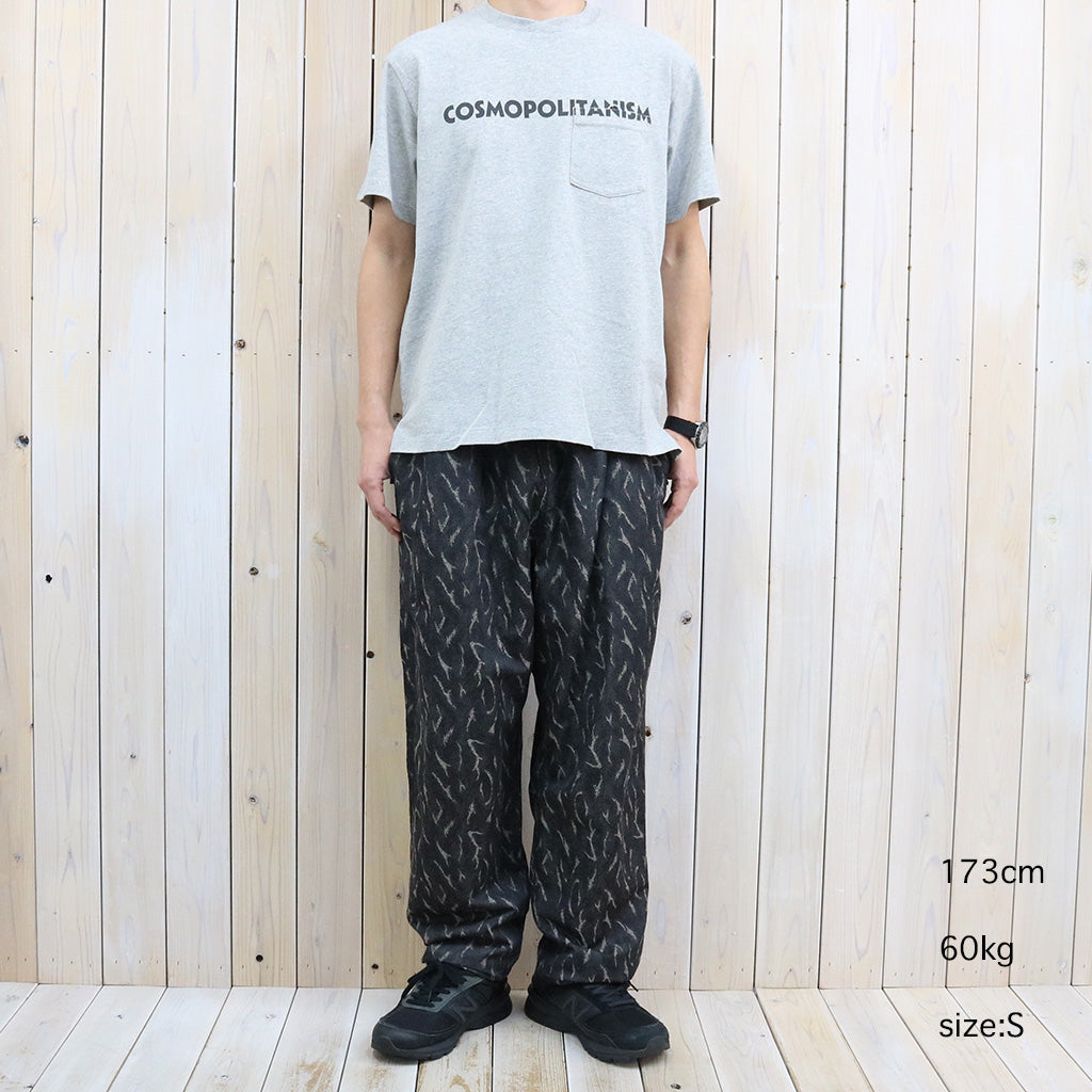 ENGINEERED GARMENTS『Printed Cross Crew Neck T-shirt-Cosmopolitanism』(Grey)