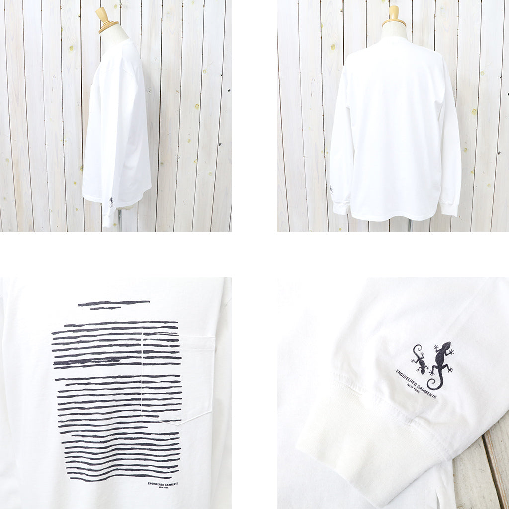ENGINEERED GARMENTS : Printed Cross Crew Neck L/S T-shirt-Book