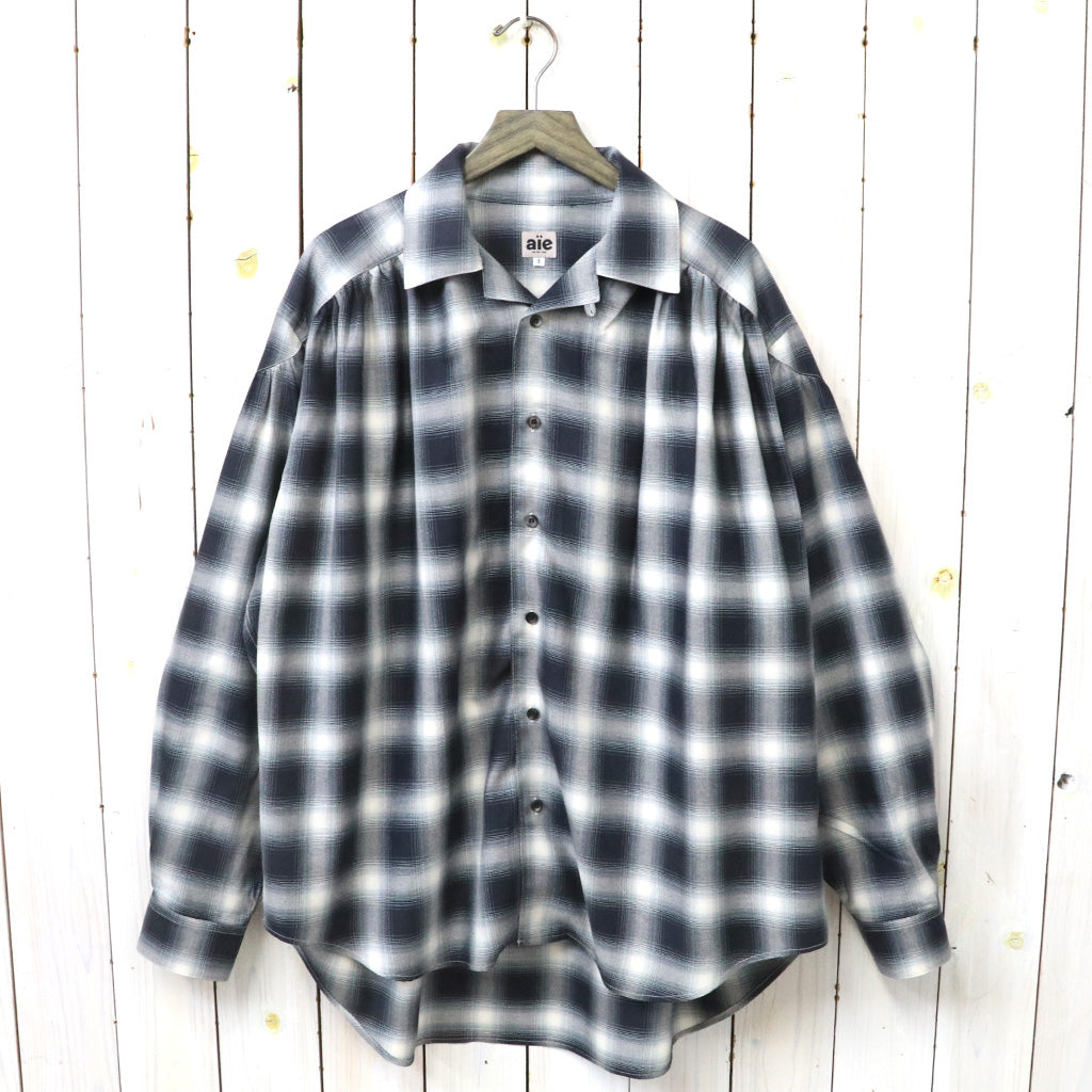 AiE : Painter Shirt-Ombre Rayon Twill (Black)
