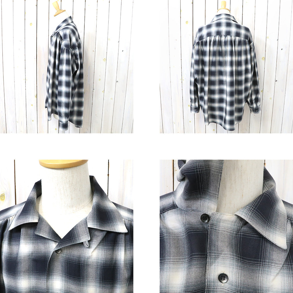 AiE : Painter Shirt-Ombre Rayon Twill (Black)