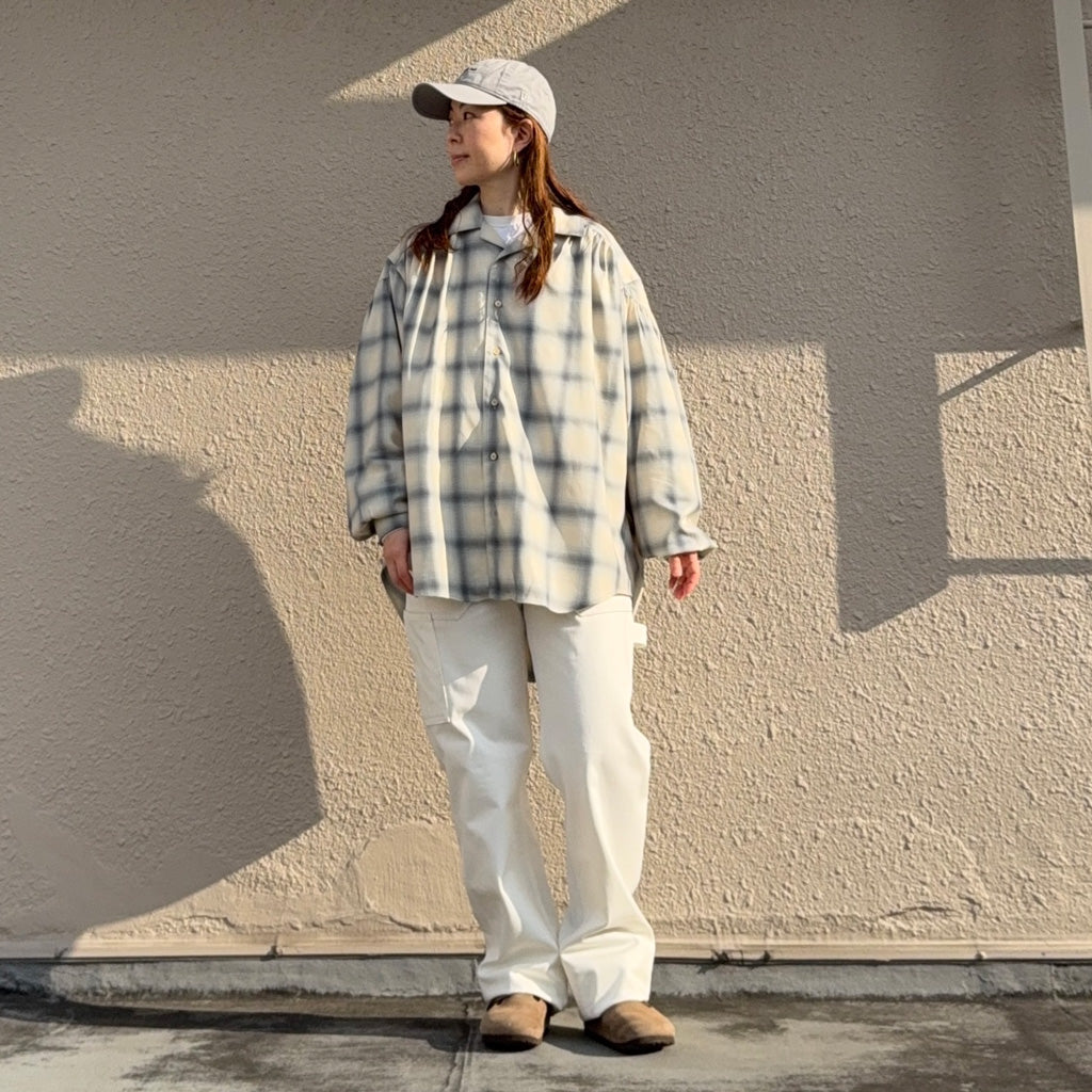AiE : Painter Shirt-Ombre Rayon Twill (Ecru)