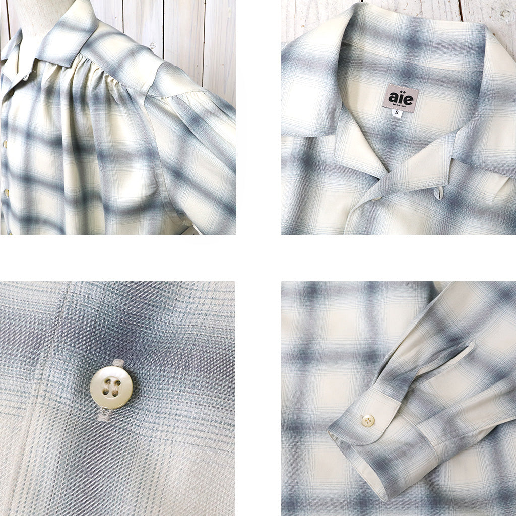 AiE : Painter Shirt-Ombre Rayon Twill (Ecru)