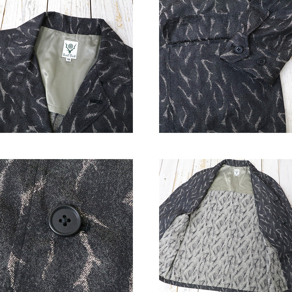 SOUTH2 WEST8『Pen Jacket-Deer Horn Camo Jacquard』(Black)