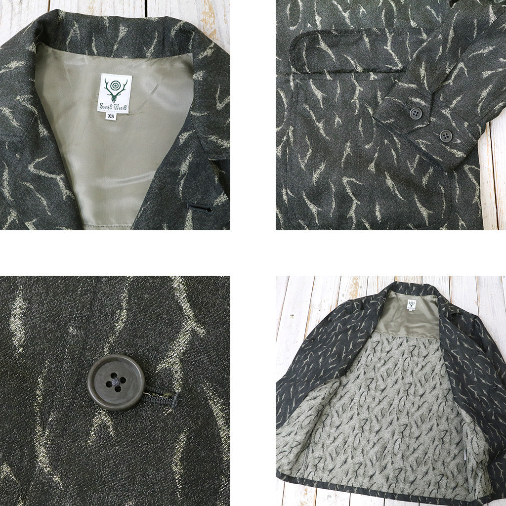 SOUTH2 WEST8『Pen Jacket-Deer Horn Camo Jacquard』(Olive)