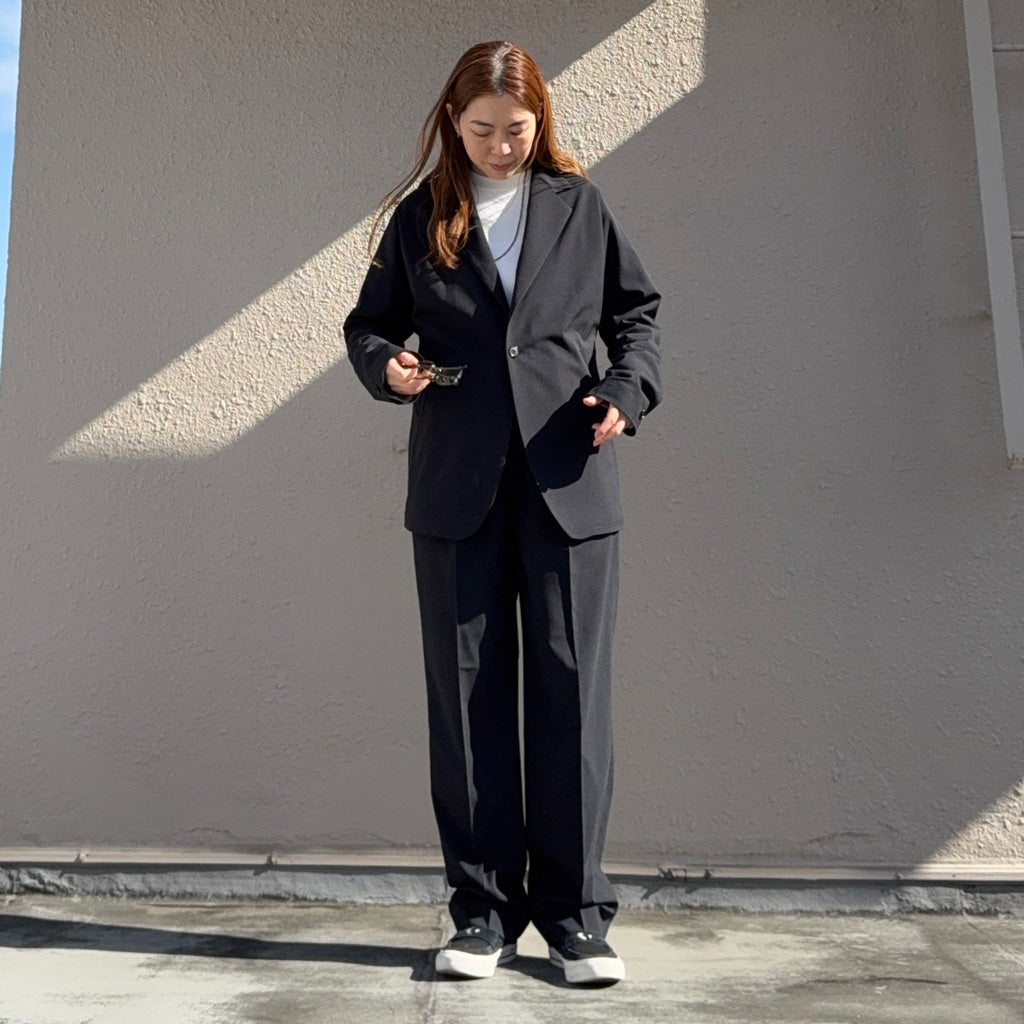 Needles : Tucked Side Tab Trouser-Poly Cloth (Black)