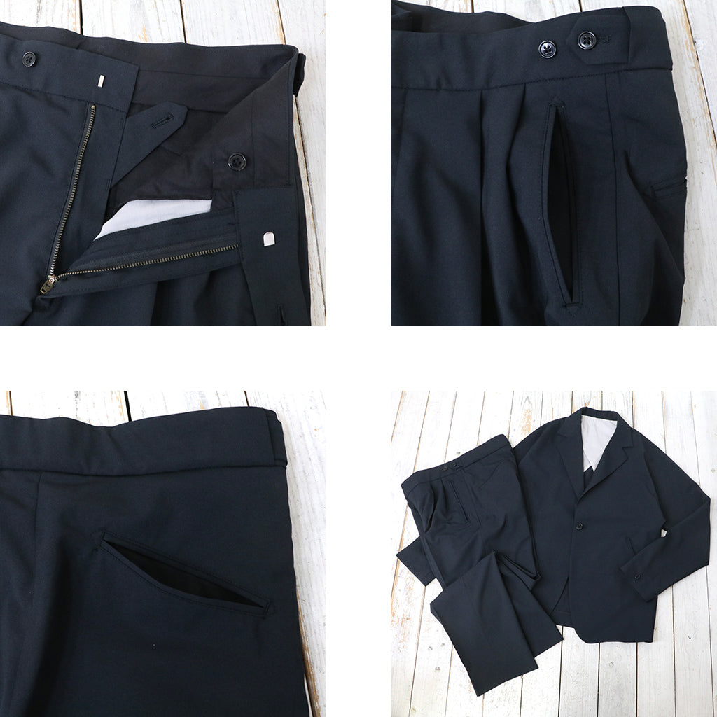 Needles : Tucked Side Tab Trouser-Poly Cloth (Black)