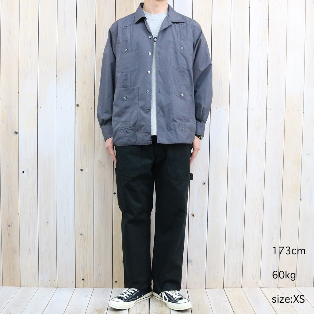 ENGINEERED GARMENTS : Guayabera Shirt-100'S 2Ply Broadcloth (Charcoal)
