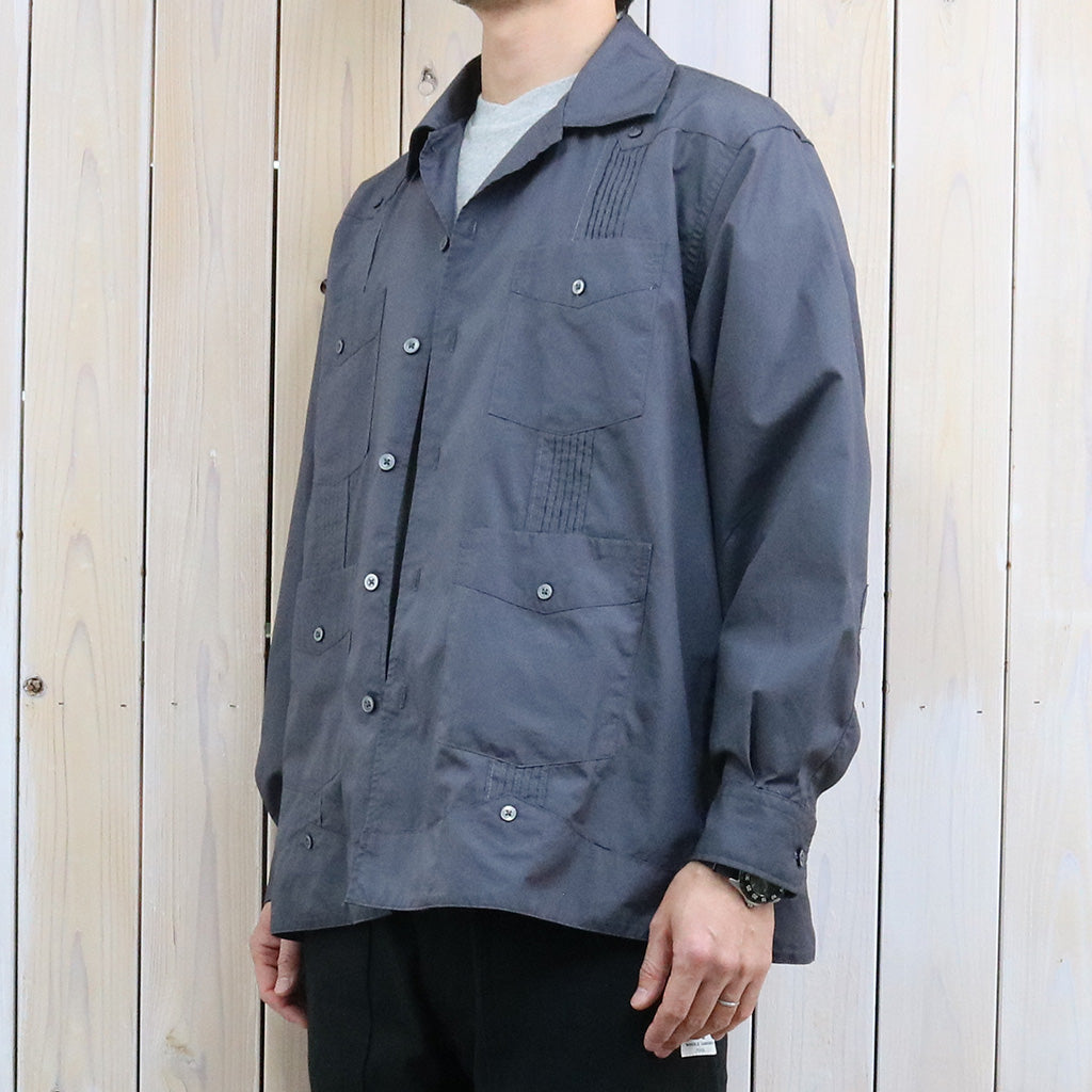 ENGINEERED GARMENTS : Guayabera Shirt-100'S 2Ply Broadcloth (Charcoal)