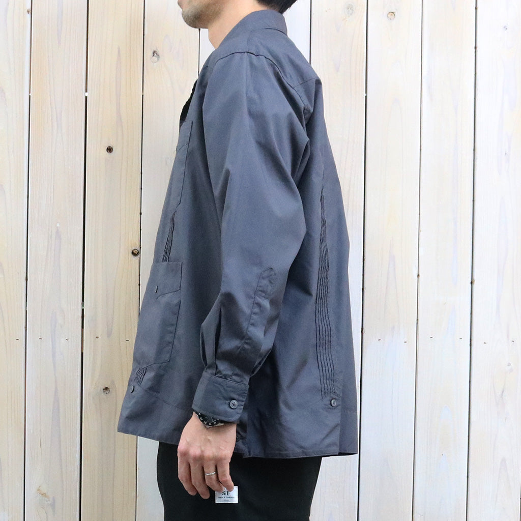 ENGINEERED GARMENTS : Guayabera Shirt-100'S 2Ply Broadcloth (Charcoal)