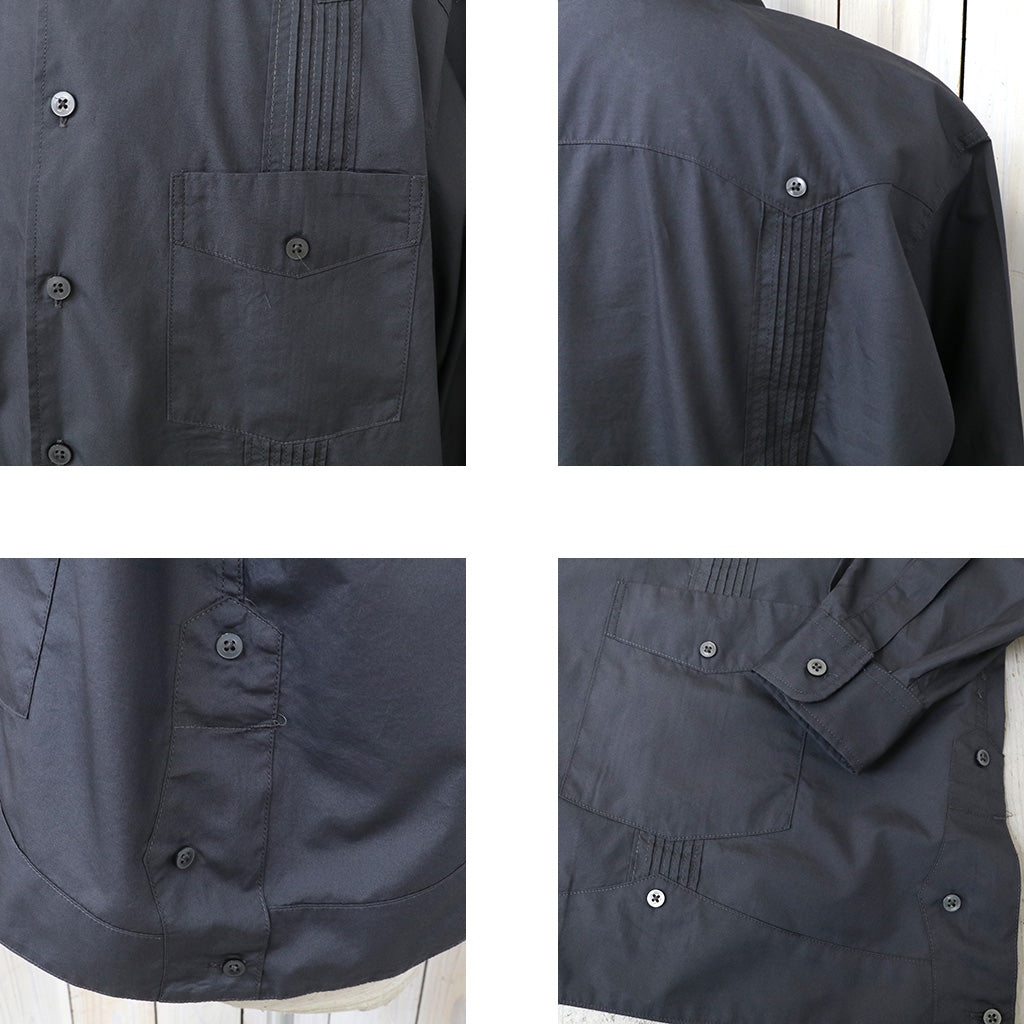 ENGINEERED GARMENTS : Guayabera Shirt-100'S 2Ply Broadcloth (Charcoal)