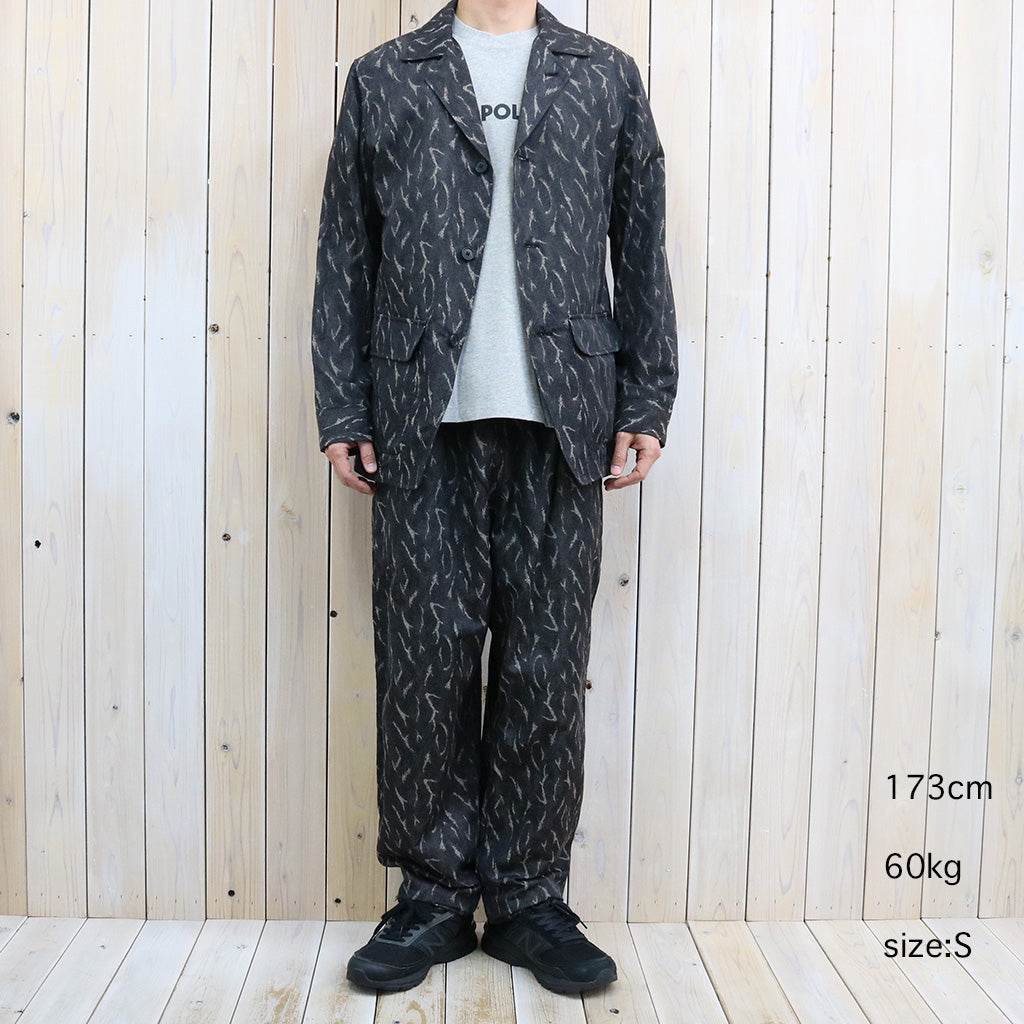 SOUTH2 WEST8『String Cuff Slack Pant-Deer Horn Camo Jacquard』(Black)