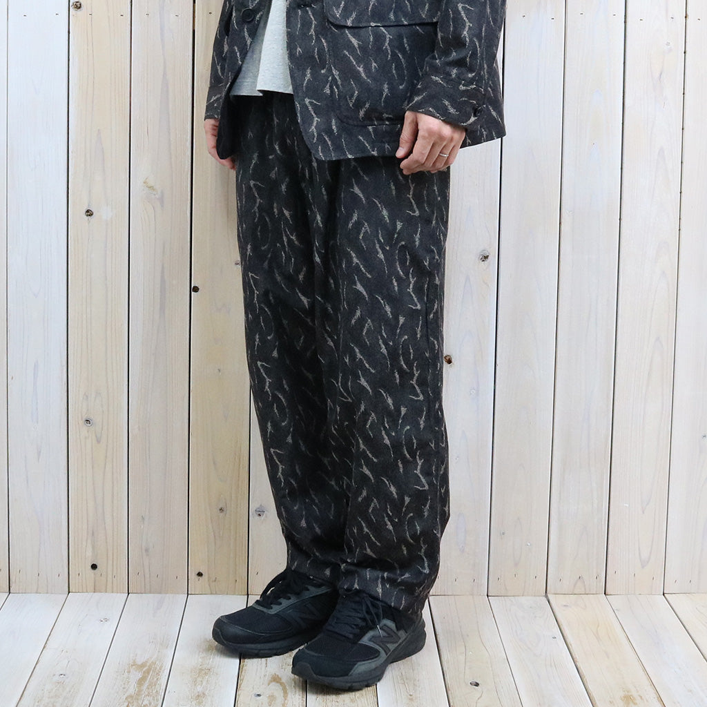 SOUTH2 WEST8『String Cuff Slack Pant-Deer Horn Camo Jacquard』(Black)
