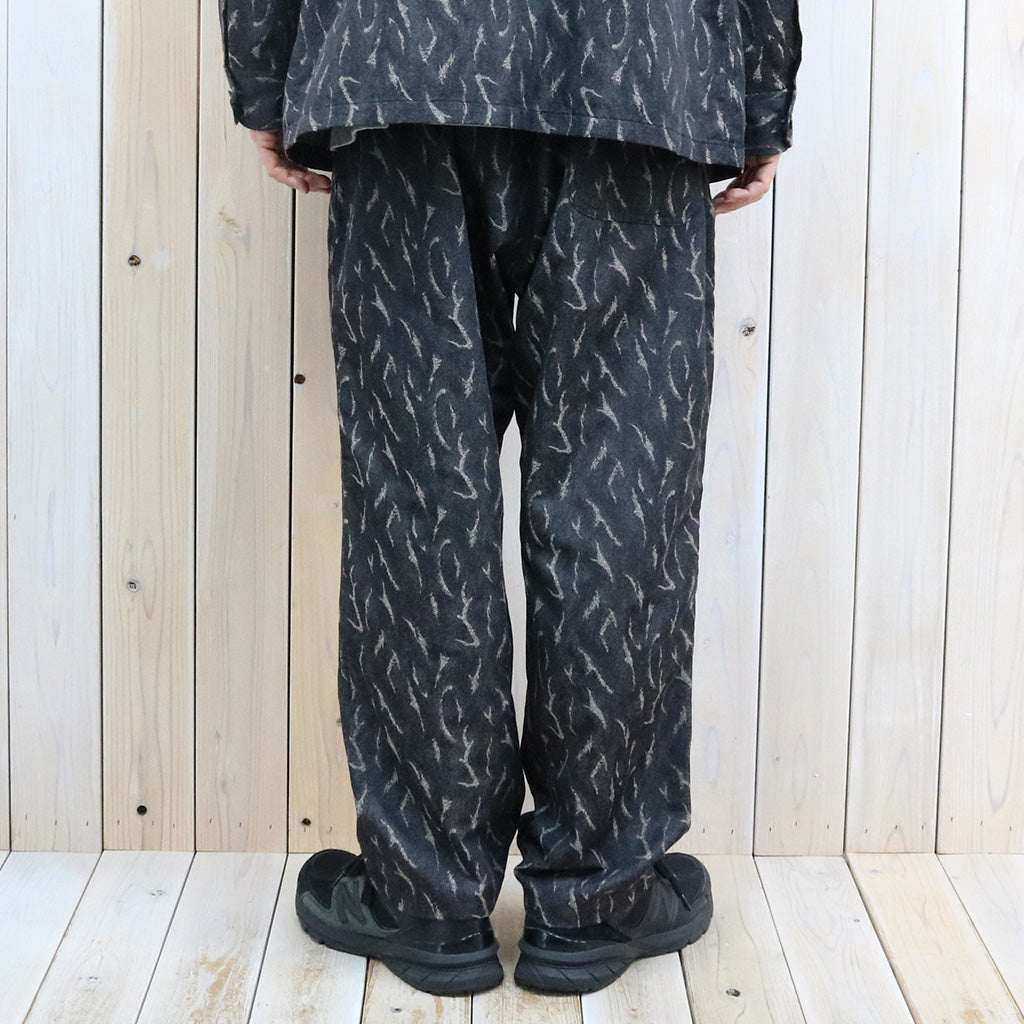 SOUTH2 WEST8『String Cuff Slack Pant-Deer Horn Camo Jacquard』(Black)