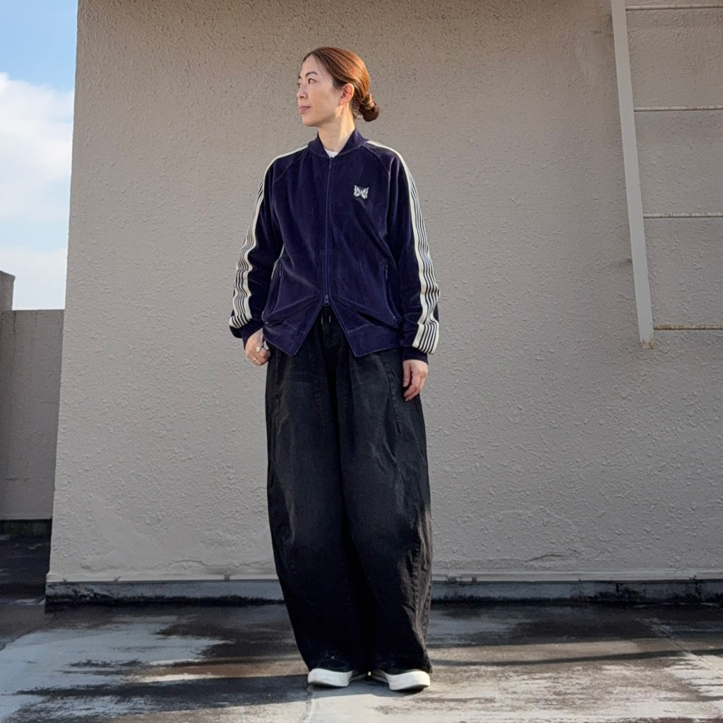 Needles : Rib Collar Track Jacket-C/PE Velour (Navy)