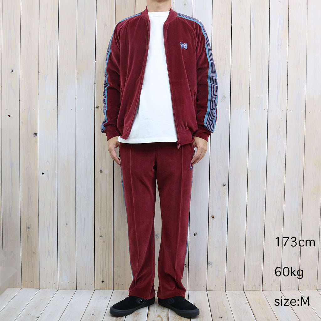 Needles : Rib Collar Track Jacket-C/PE Velour (Burgundy)