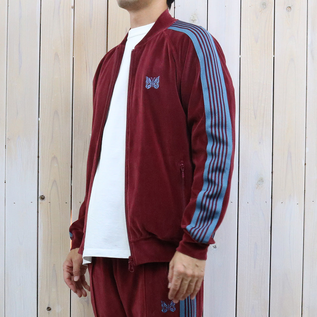 Needles : Rib Collar Track Jacket-C/PE Velour (Burgundy)