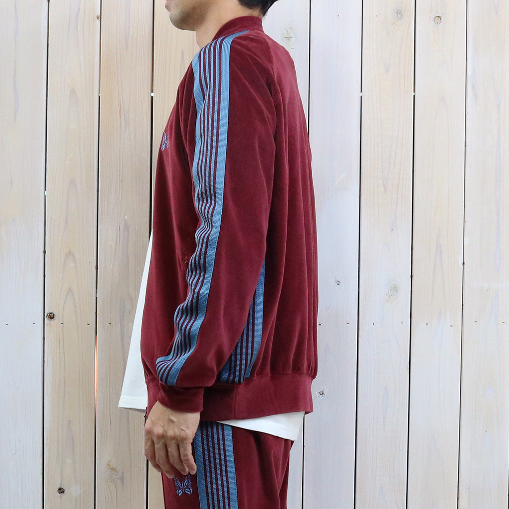 Needles : Rib Collar Track Jacket-C/PE Velour (Burgundy)