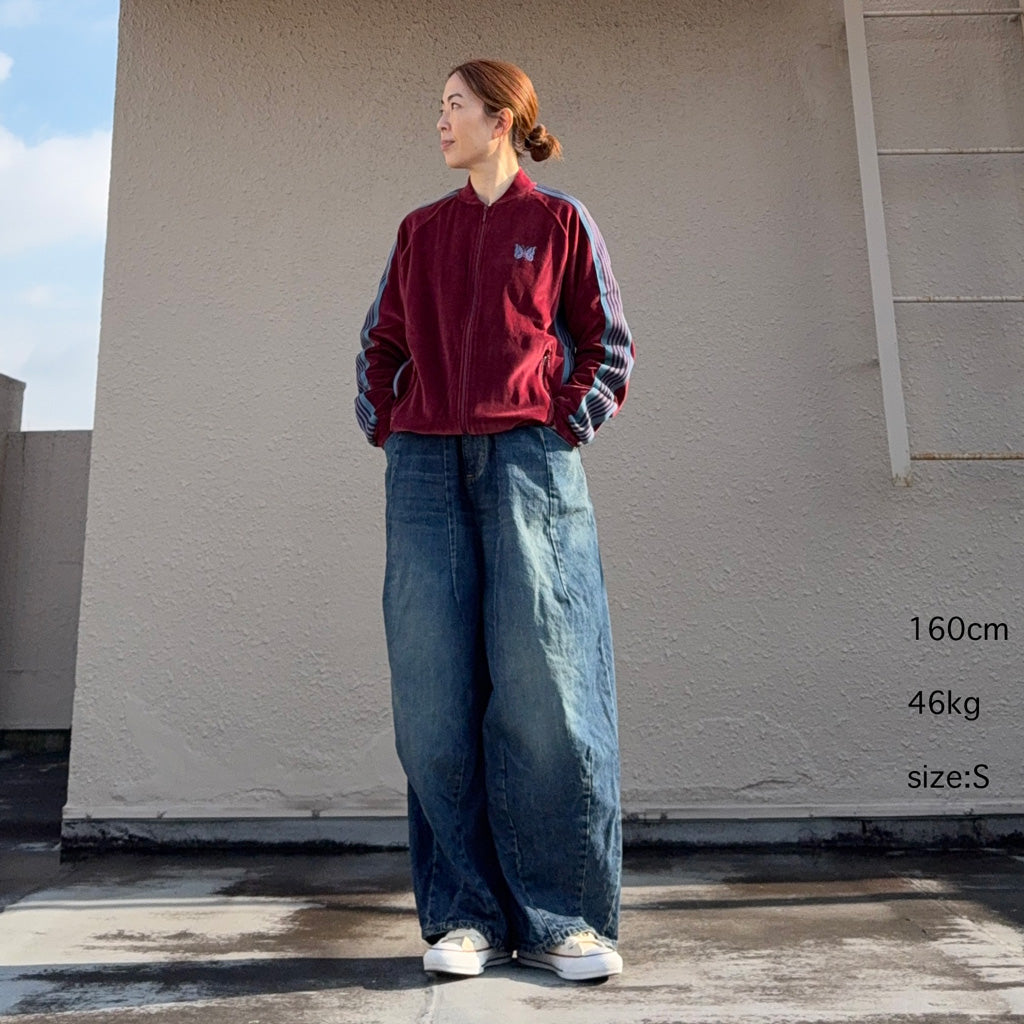 Needles : Rib Collar Track Jacket-C/PE Velour (Burgundy)