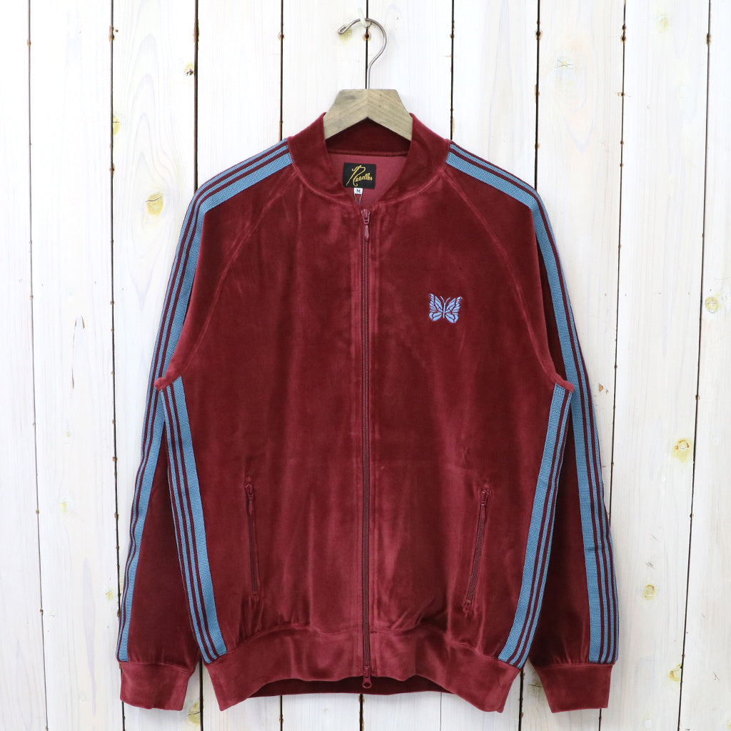 Needles : Rib Collar Track Jacket-C/PE Velour (Burgundy)