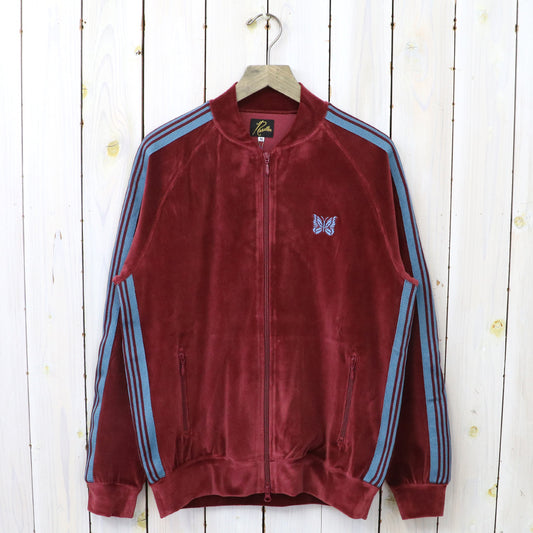 Needles : Rib Collar Track Jacket-C/PE Velour (Burgundy)