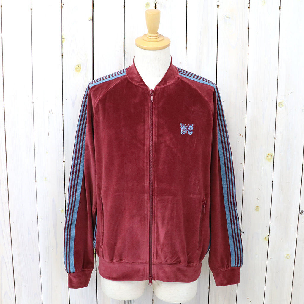 Needles : Rib Collar Track Jacket-C/PE Velour (Burgundy)